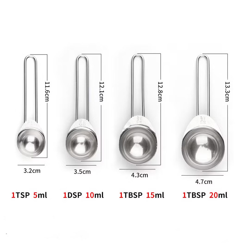 4 Pcs Measuring Spoon Sets Stainless Steel