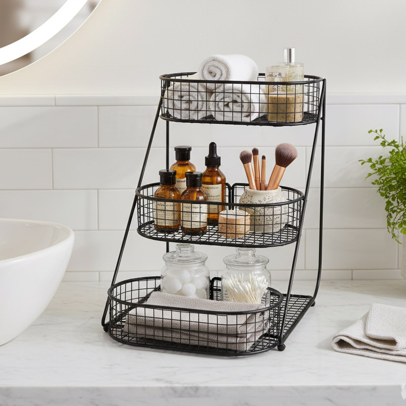 MultiPurpose 3-Tier Storage Basket Rack
