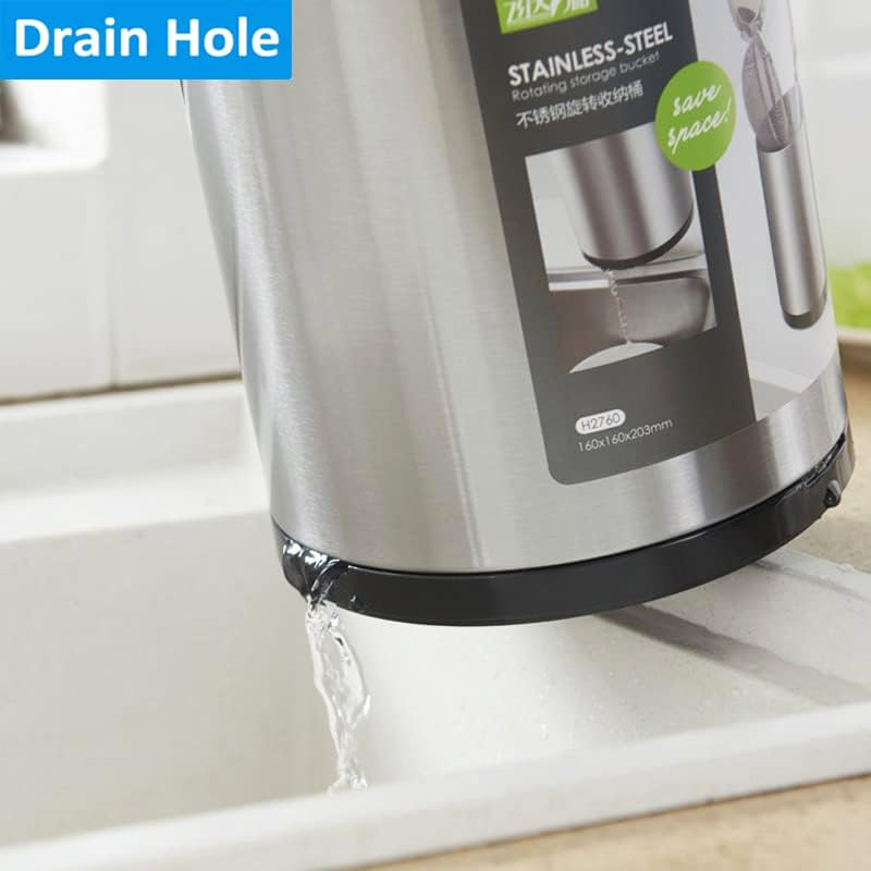 Rotating Kitchen Utensil Holder Stainless Steel