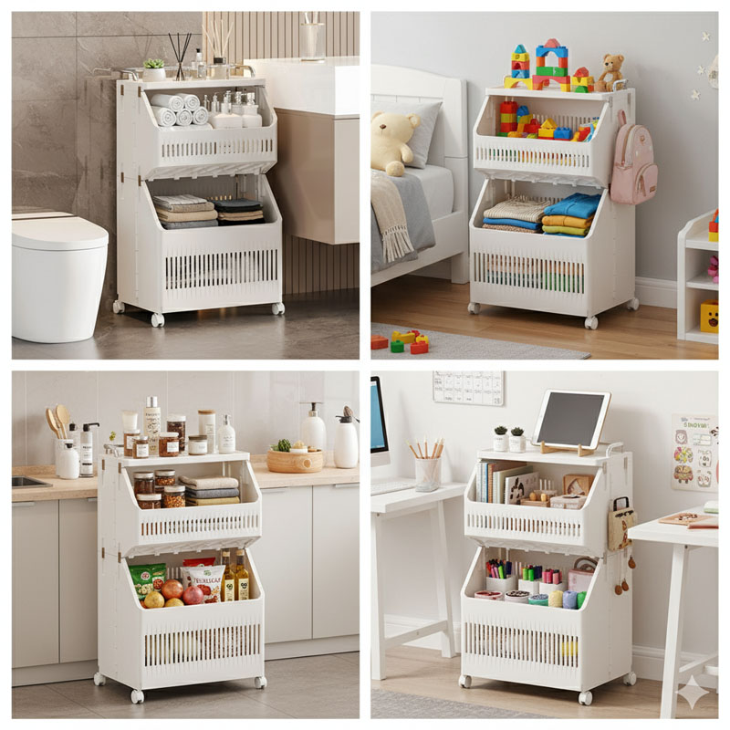 2-Tier Multi-Functional Storage Cart Organizer
