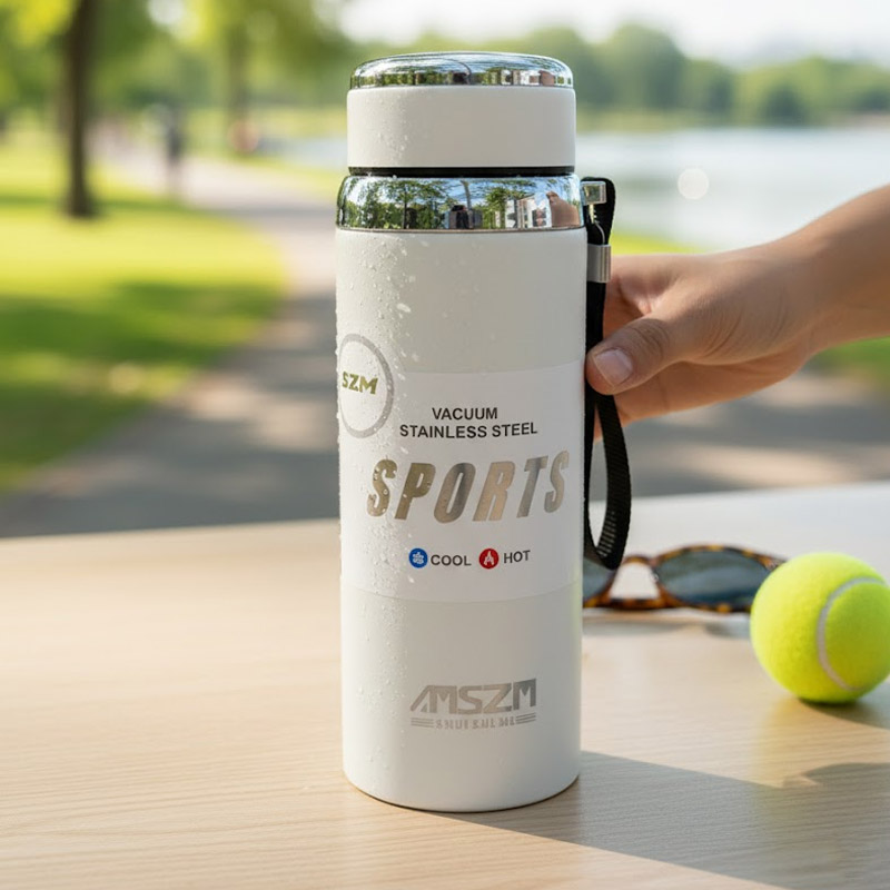 AMSZM Vacuum Stainless Steel Sports Flask - Cool & Hot Thermal Bottle