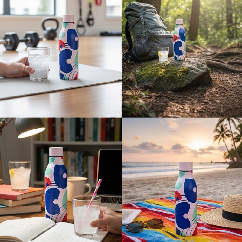 Stylish Water Bottle Insulated 500 ML -Vibrant Print