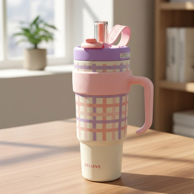 BELIEVE Fancy Tumbler Insulated With Handle1250 ML