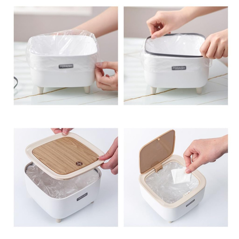 Mini Trash Bin With Press Lid