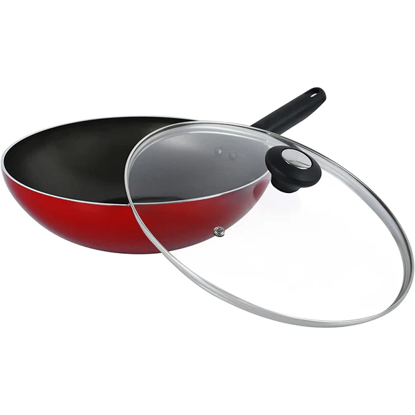 Prestige Classique 30cm Wok/Karahi Non-Stick Pan with Lid