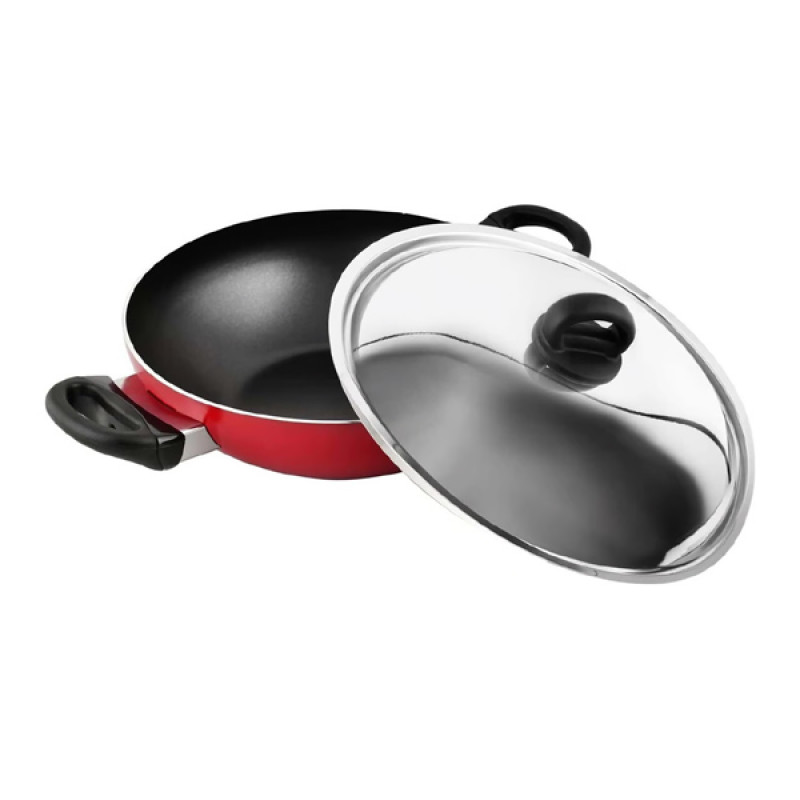 Prestige Classique 26cm Wok/Karahi Non-Stick Dual Handles with Steel Lid