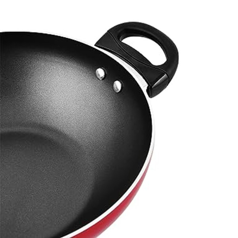 Prestige Classique 28cm Wok/Karahi Non-Stick Dual Handles with Steel Lid