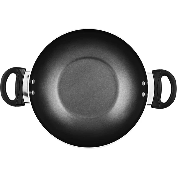 Prestige Classique 28cm Wok/Karahi Non-Stick Dual Handles with Steel Lid