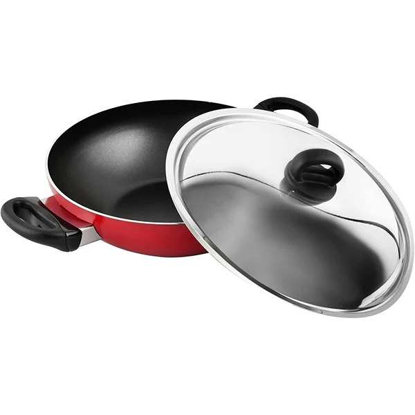 Prestige Classique 28cm Wok/Karahi Non-Stick Dual Handles with Steel Lid