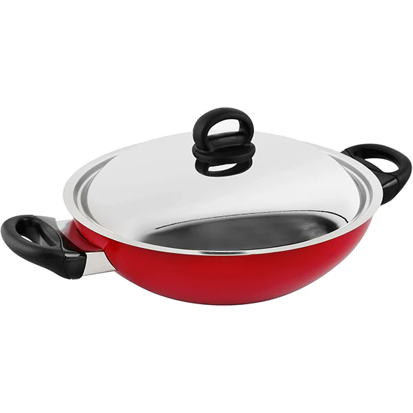 Prestige Classique 30cm Wok/Karahi Non-Stick Dual Handles with Steel Lid