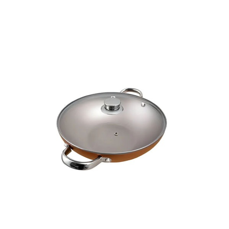 Prestige Ultra 28cm Non-Stick Karahi/wok with Lid & Pan Holder