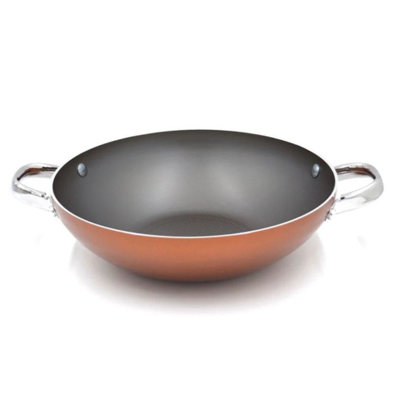 Prestige Ultra 28cm Non-Stick Karahi/wok with Lid & Pan Holder
