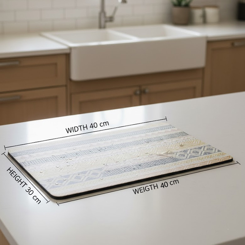 Anti-Slip Dish Drying/Dining Table Mat-Tribal Motif Design