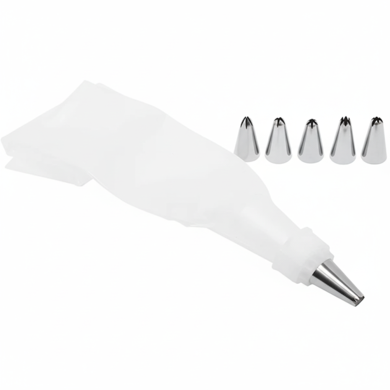 Prestige Icing Bag with Steel Nozzles — 5 Piece Cake Decorating Set