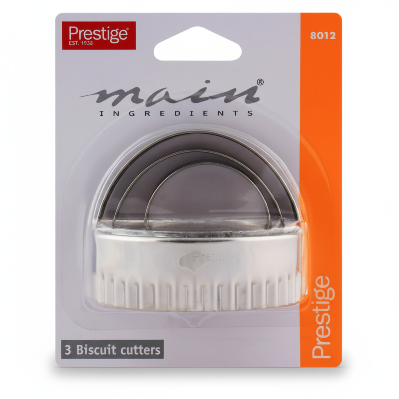 Prestige 3-Piece Biscuit Cutter Set — Stainless Steel Cookie & Dough Shapers