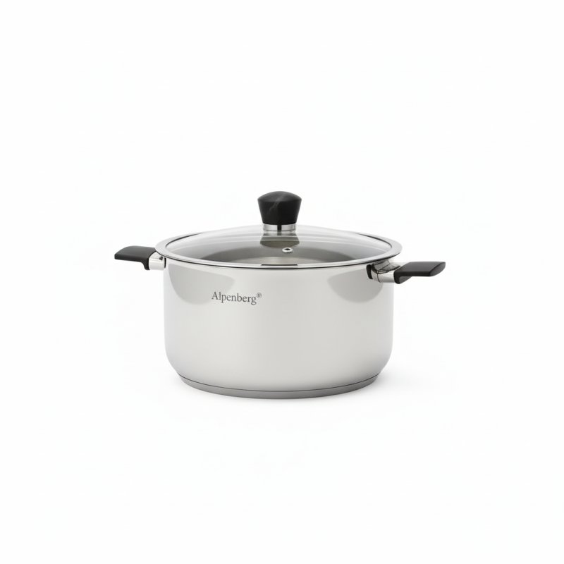 Alpenberg 30cm Stainless Steel Cooking Pot with Glass Lid