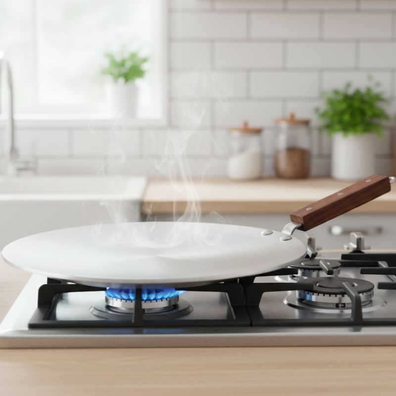 Elegant Heavy Tawa with Hook 30cm – Durable Flat Griddle for Pancakes & More