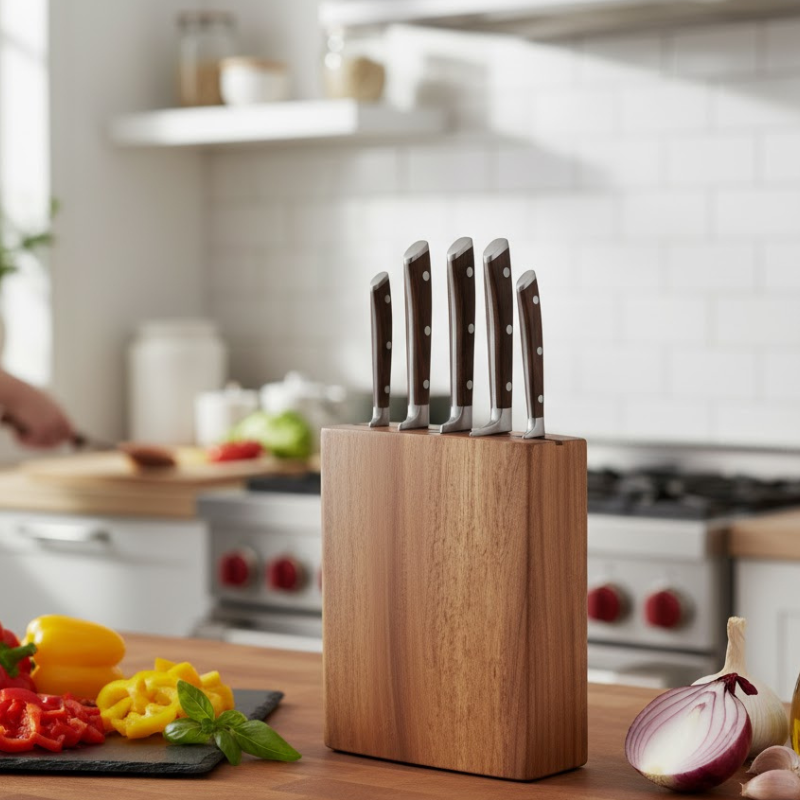 Alpenberg Knife Set 6-Piece Brown Wood Handle