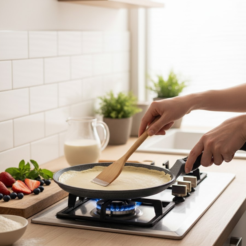 Alpenberg 20cm Crepe Pan Marble Coated Tawa with Ergonomic Handle