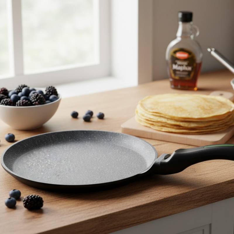 Alpenberg 24cm Crepe Pan Marble Coated Tawa with Ergonomic Handle