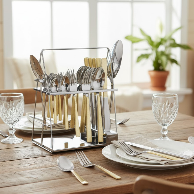 Alpenberg Textured Cutlery Set 38 Piece Stainless Steel Flatware Collection