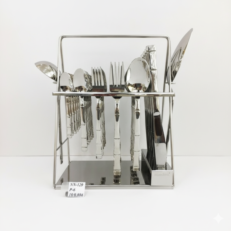 Alpenberg Stainless Steel 38 Piece Cutlery Set Tree Texture