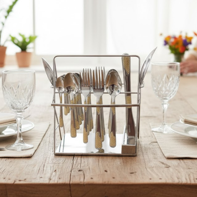 Alpenberg Stainless Steel Cutlery Set 38 Piece Wheat Texture