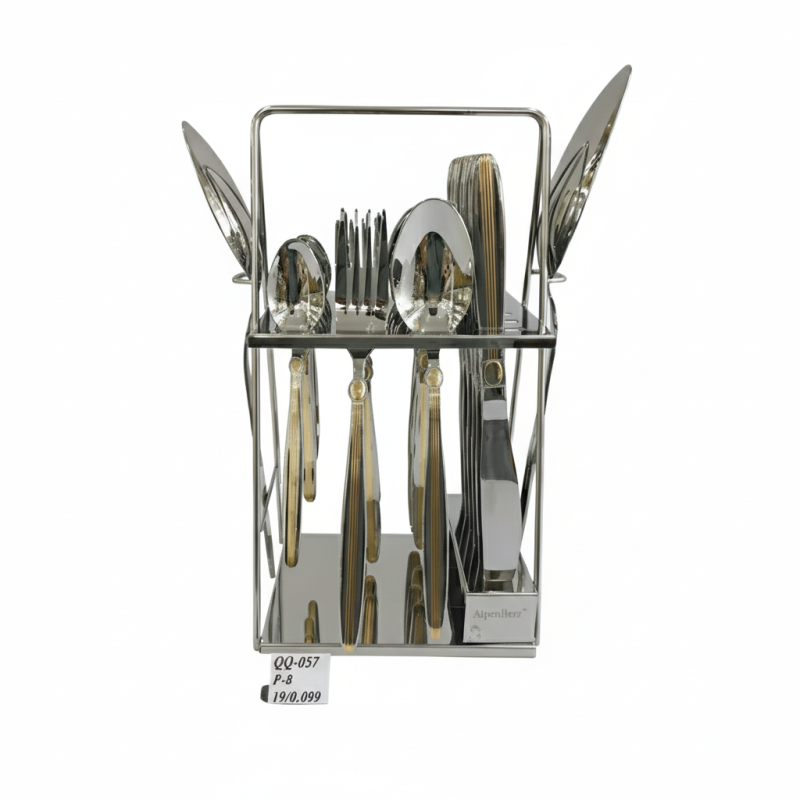Alpenberg Stainless Steel Cutlery Set 26 Piece gold lines