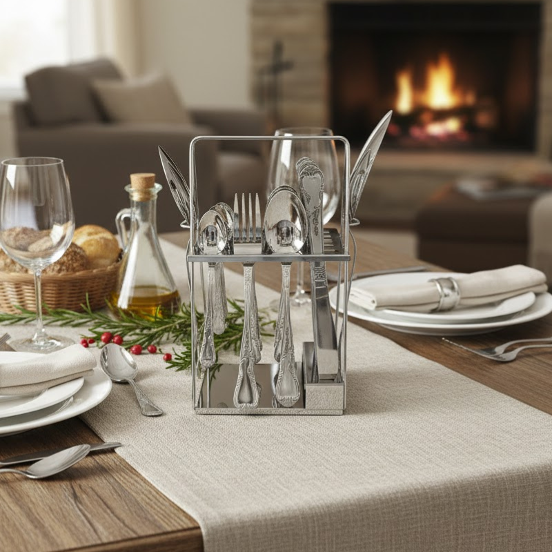 Alpenberg Stainless Steel Cutlery Set 26 Piece silver floral