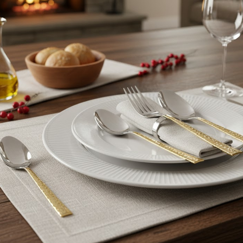 Alpenberg Stainless Steel Cutlery Set 52 Piece silver gold