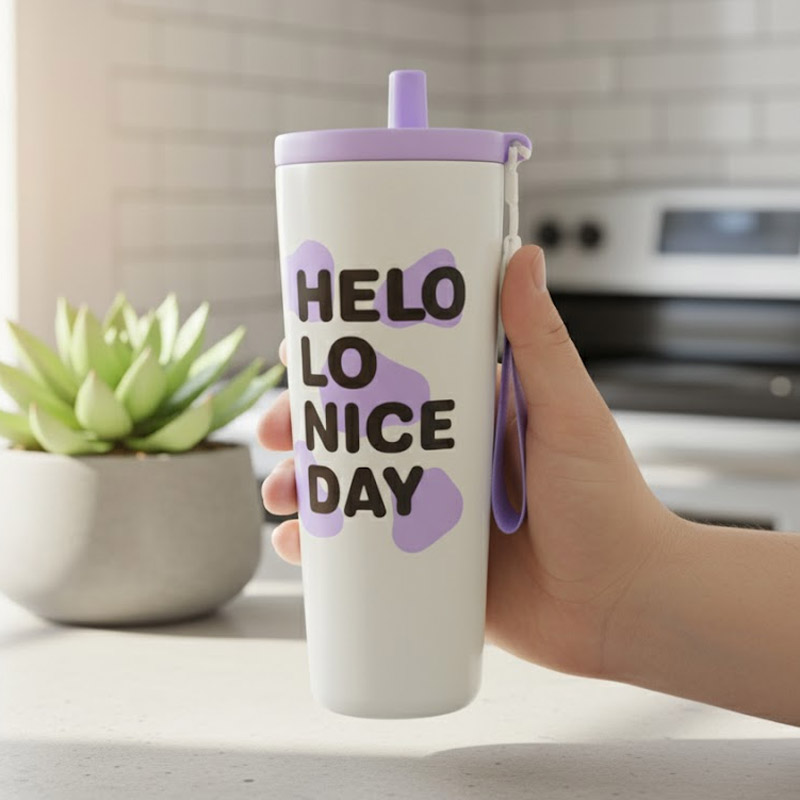 Hello Insulated Tumbler Water Bottle With Straw