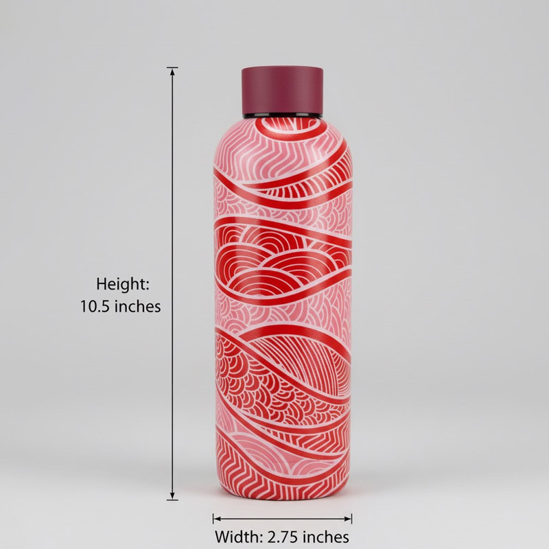 Crimson Wave Water Bottle Insulated 600 ML