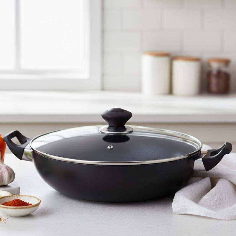 Kitchen King Imperial Classic Wok/Karahi with Glass Lid