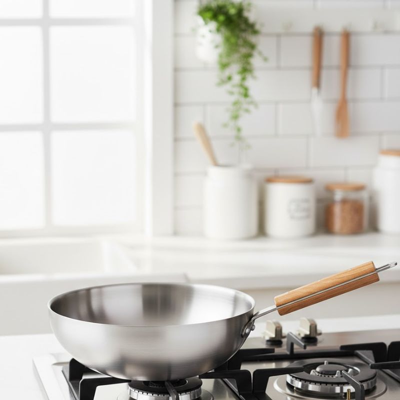 Kitchen King Delvo 30cm Wok with Glass Lid