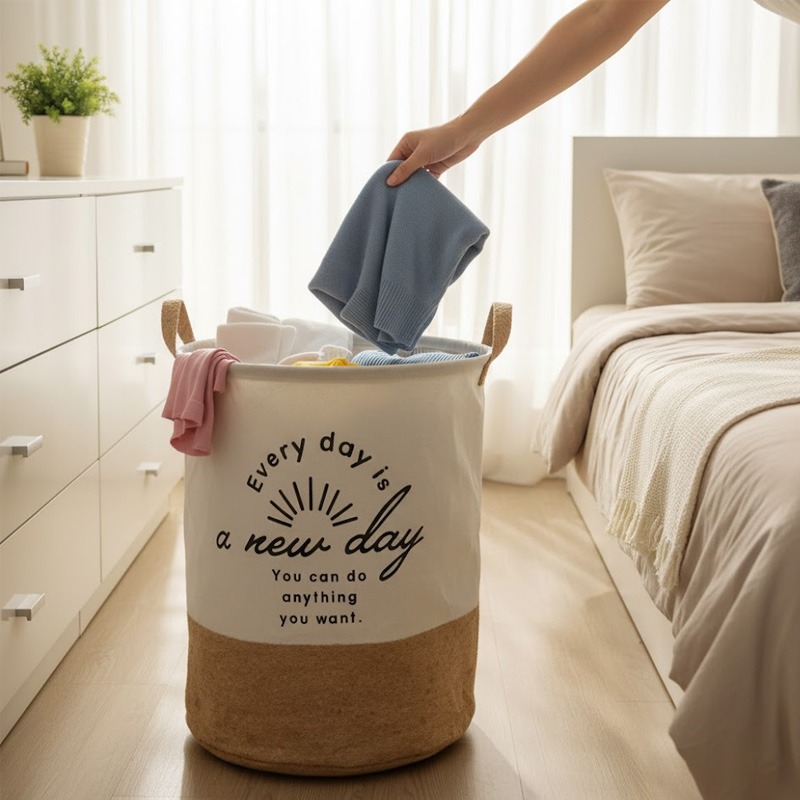 Two-Tone Foldable Laundry Basket