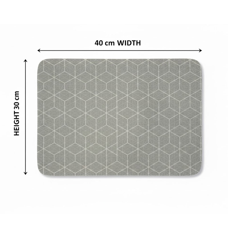 Anti-Slip Dish Drying/Dining Table Mat-Geometric Cube Pattern Design