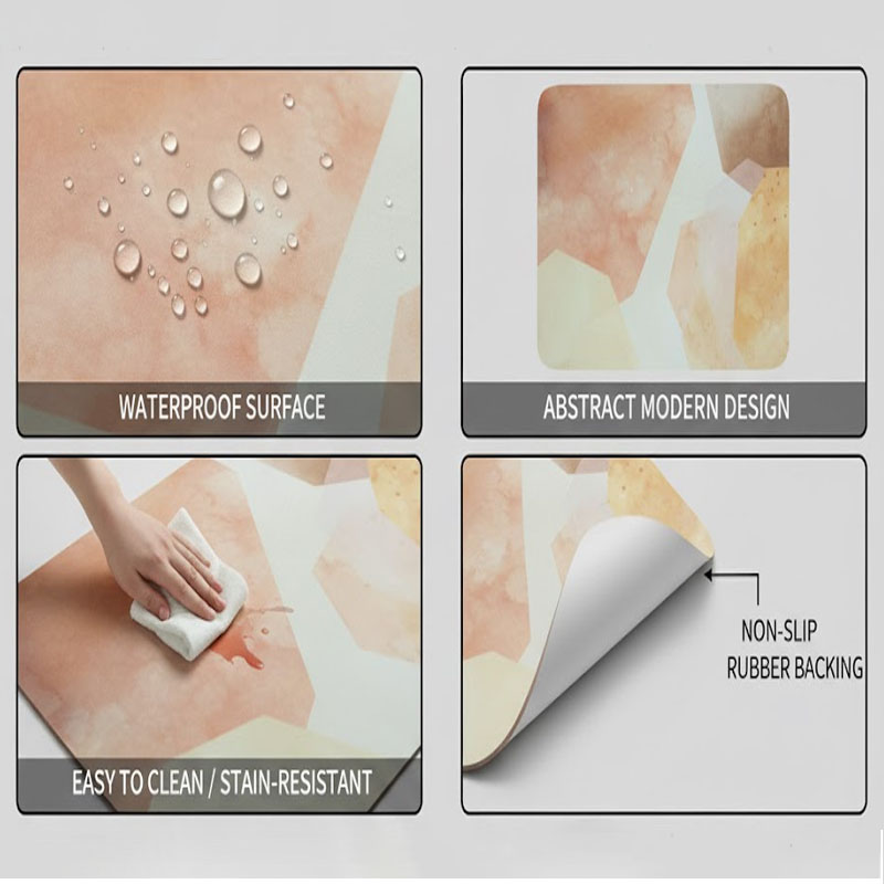 Anti-Slip Dish Drying/Dining Table Mat-Blushing Earth Tones Design