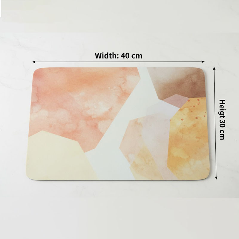 Anti-Slip Dish Drying/Dining Table Mat-Blushing Earth Tones Design