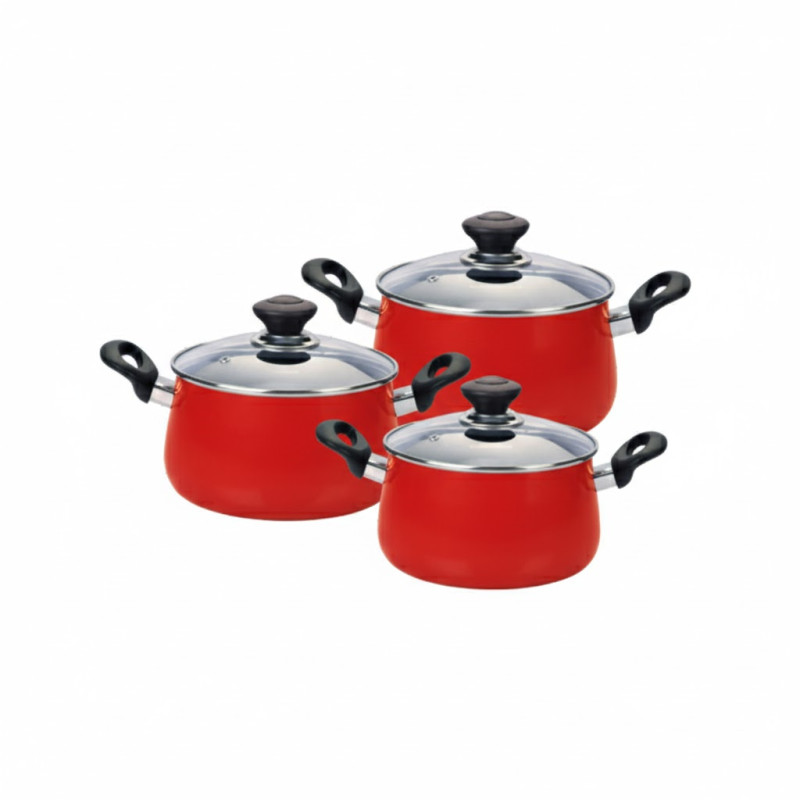 Kitchen King 6 Pieces Tinta Belly Pots Set with lids
