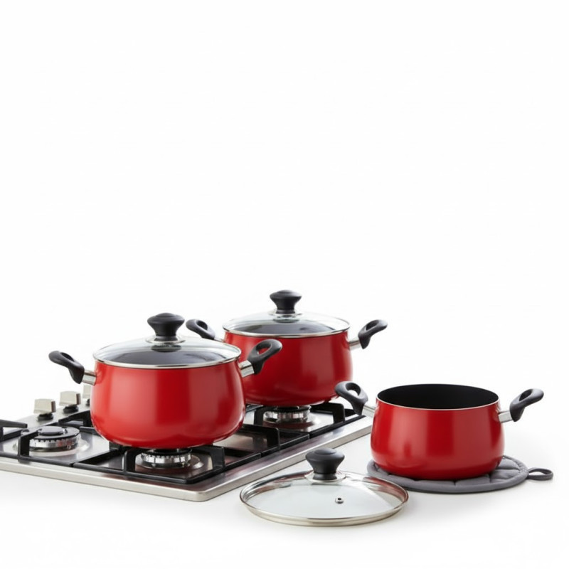 Kitchen King 6 Pieces Tinta Belly Pots Set with lids