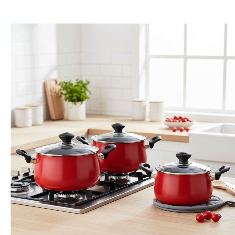 Kitchen King 6 Pieces Tinta Belly Pots Set with lids