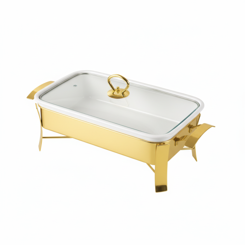 Brilliant Rectangular Buffet Serving Dish With Glass Lid 2Liter