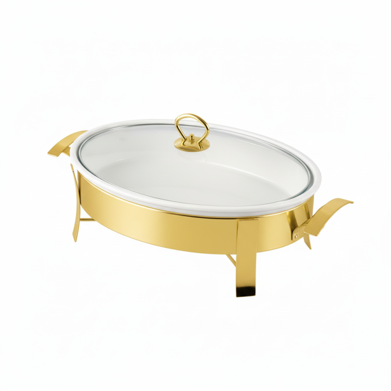 Brilliant Buffet Serving Dish Oval with Glass Lid 2Liter