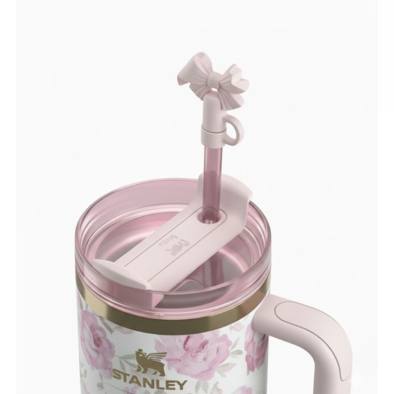 Stanley 40 OZ Tumbler Love Shack Fancy Quencher Ribbon Rosa Gift Box ...