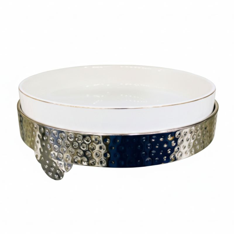 Brilliant Round Buffet Serving Dish With Stand