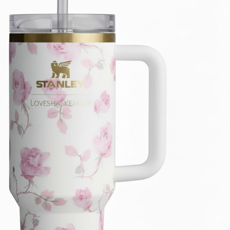 Stanley 40 OZ Tumbler Love Shack Fancy Quencher Ribbon Rosa | Idealancy