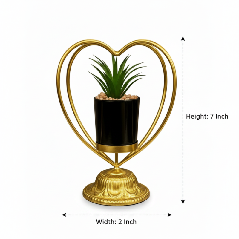 Golden Metal Luxury Double Love Handcrafted Plant