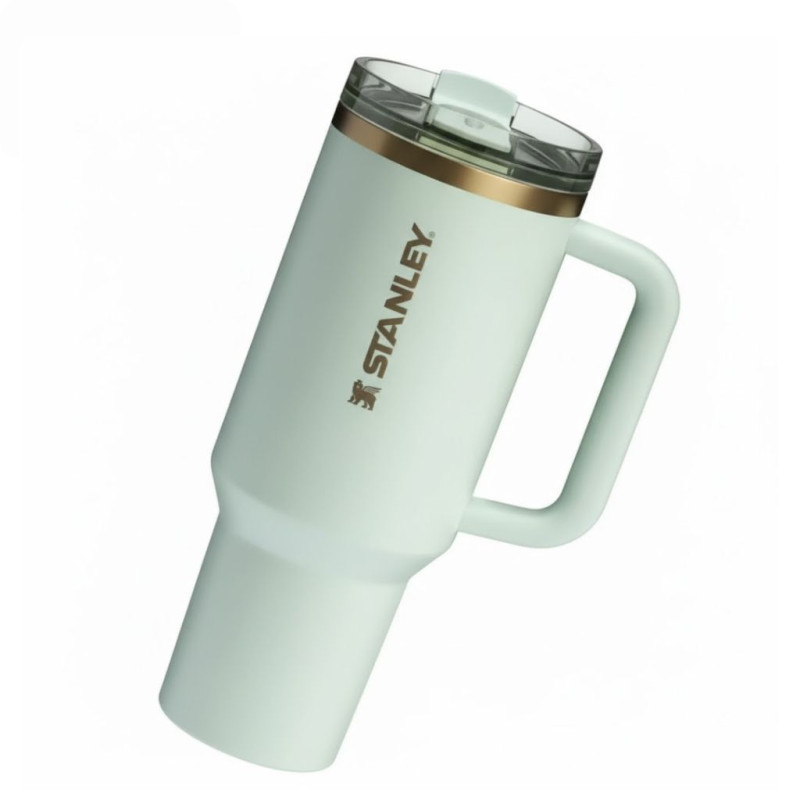 Stanley 40 OZ Gilded Celadon Flip Straw Tumbler