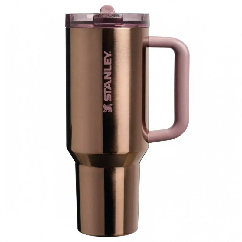 Stanley 40 OZ Polished Rose Gold Flip Straw Tumbler