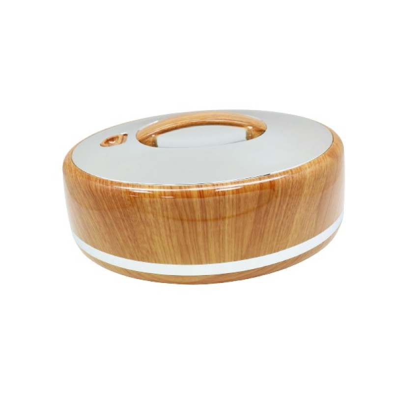 Oval Hotpot 38CM Light Wood Silver